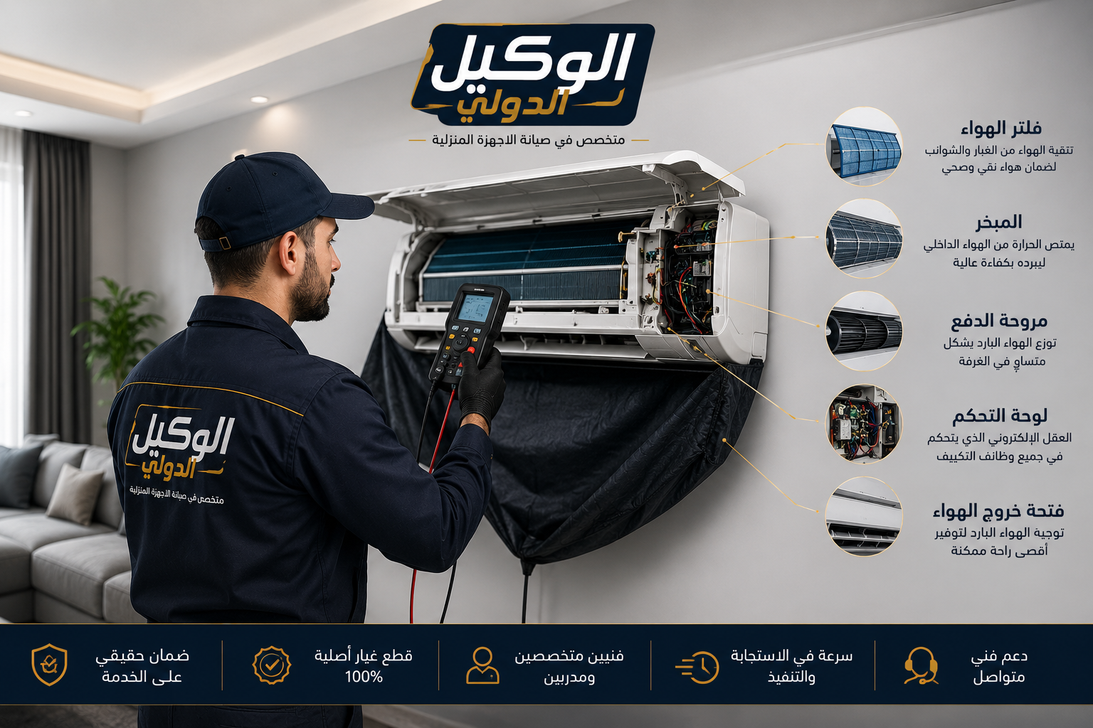 صيانة تكييف كونسيلد ضمن خدمات صيانة التكييفات من الوكيل الدولي
