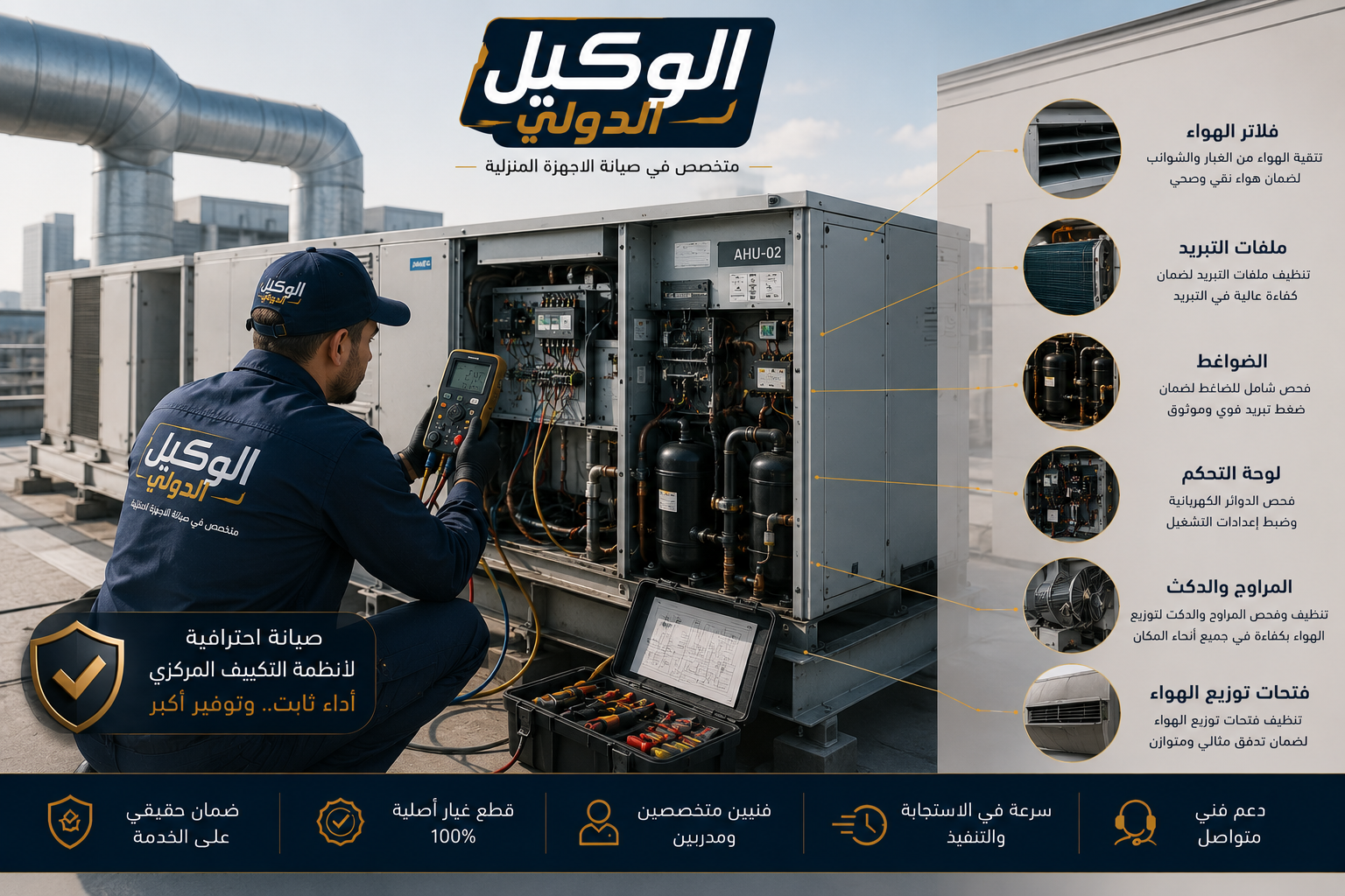 صيانة تكييف مركزي ضمن خدمات صيانة التكييفات