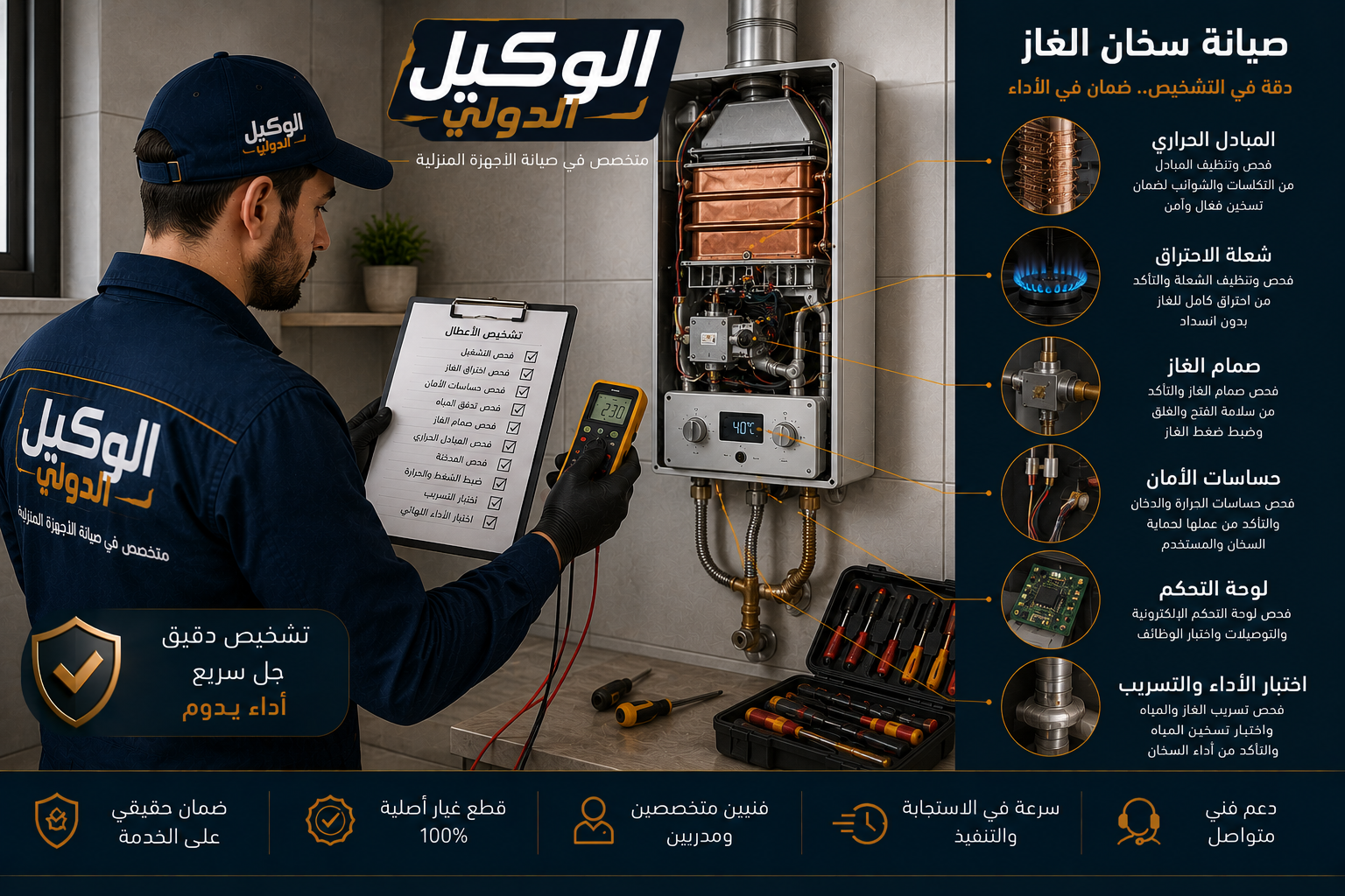 صيانة سخان غاز ضمن خدمات صيانة السخانات من الوكيل الدولي